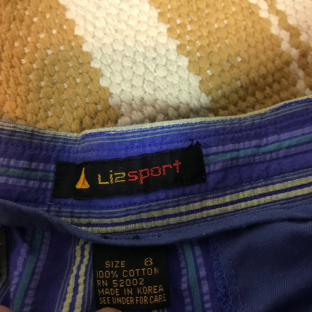 vintage striped high waisted cotton shorts - Picture 5 of 6